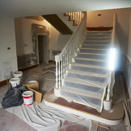 escalier en travaux