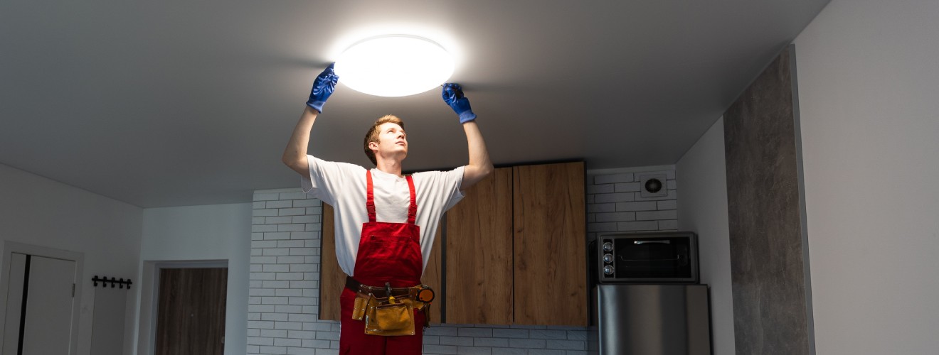 remplacement luminaire plafond