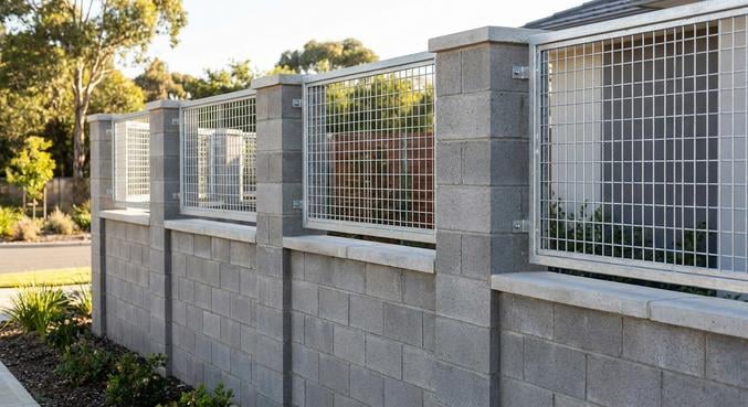 cloture grillage rigide muret poteaux