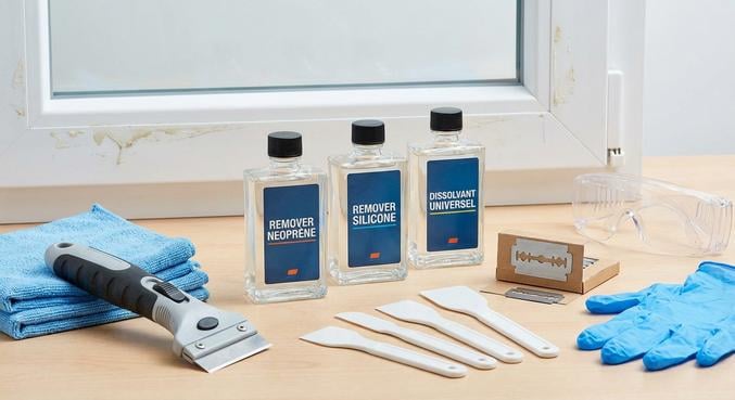 enlever residus colle baie vitree