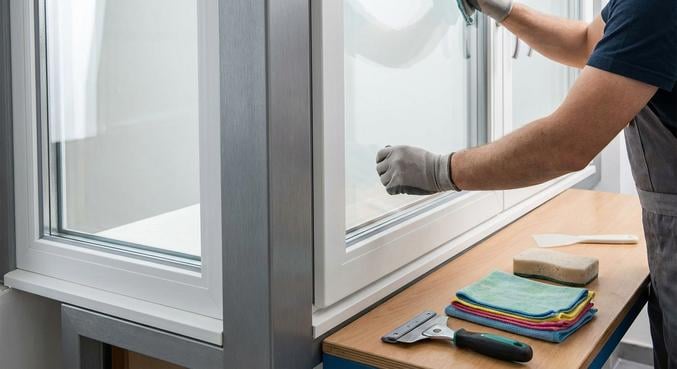 enlever residus colle baie vitree