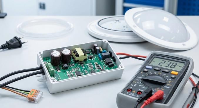 hublot led clignote diagnostic electrique