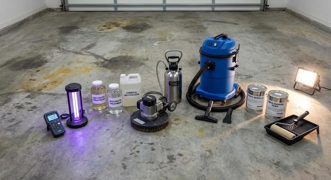 odeur urine incrustee beton assainir garage