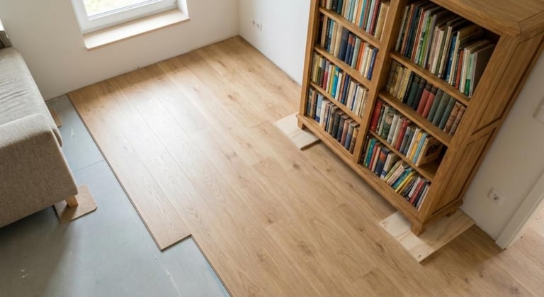 parquet flottant piece meublee