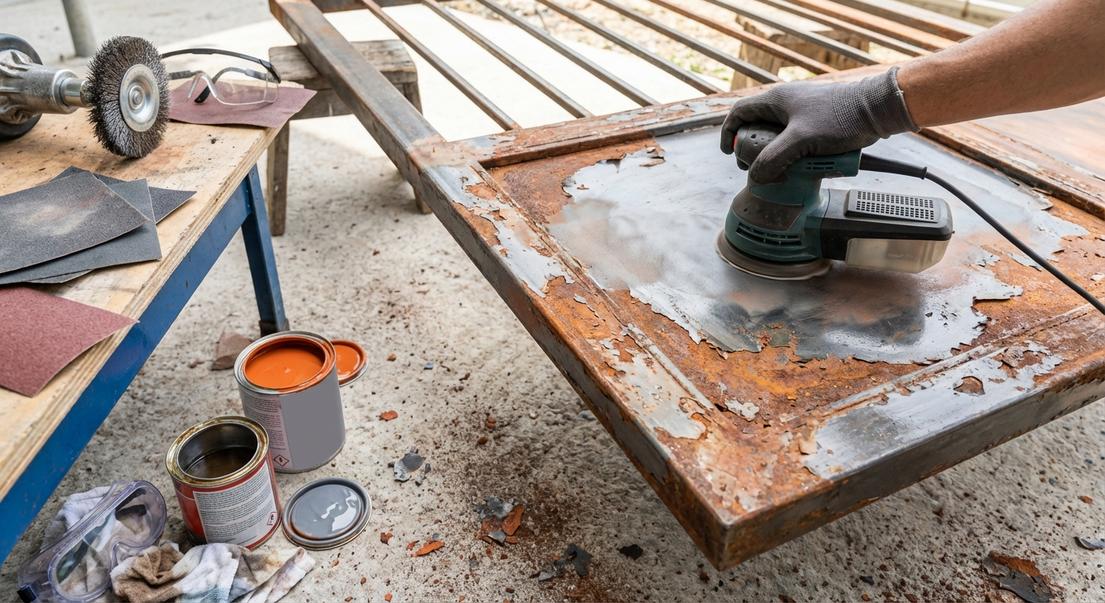 peinture metal ecaille preparation