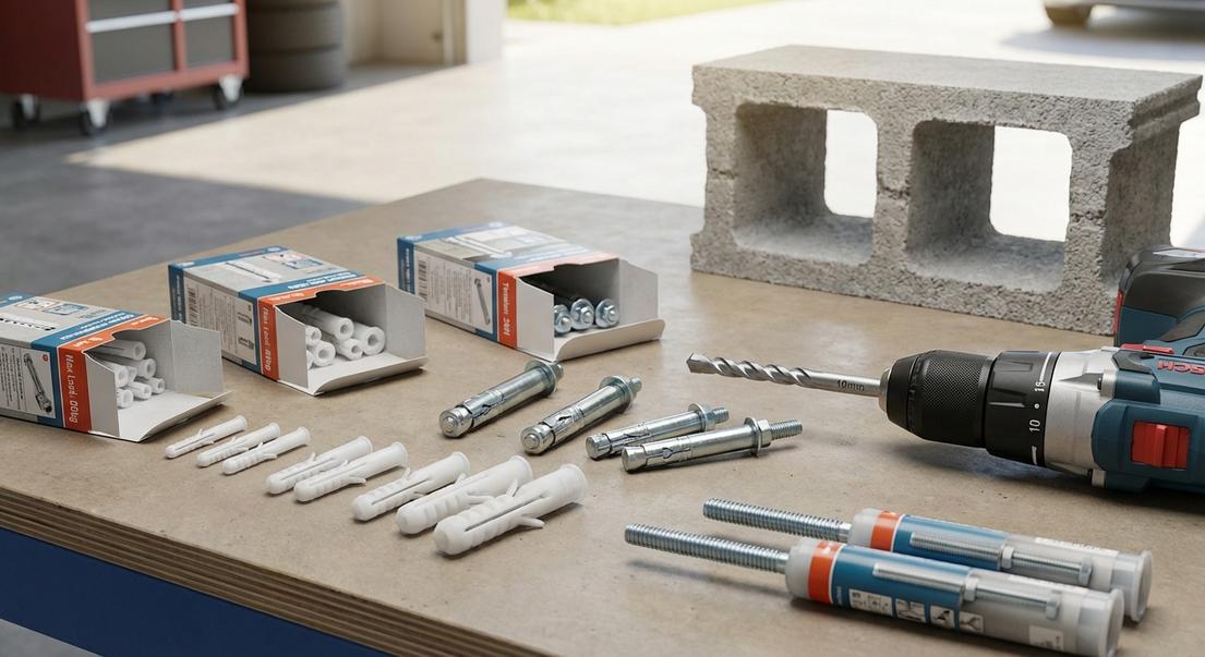 percer mur parpaing garage fixations