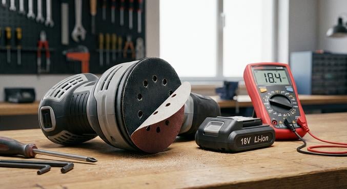 ponceuse excentrique arrete batterie moteur