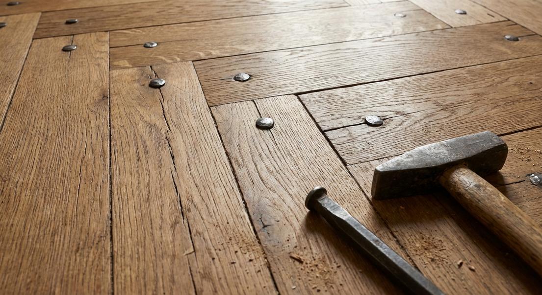 renover parquet ancien clous poncage