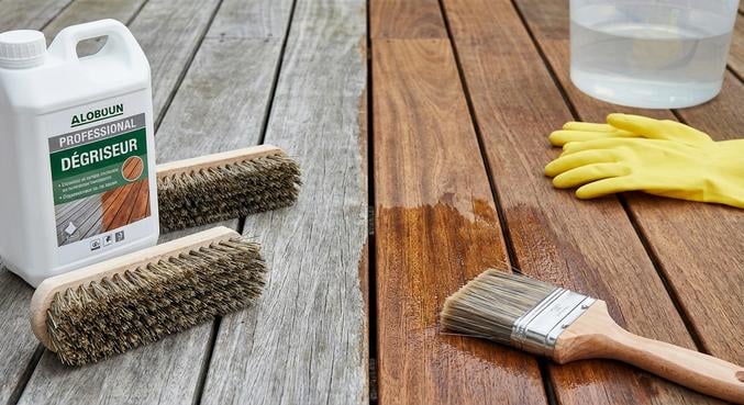 renover terrasse bois degriser deshuiler poncer