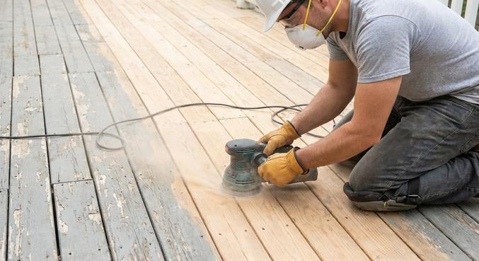 renover terrasse bois degriser deshuiler poncer