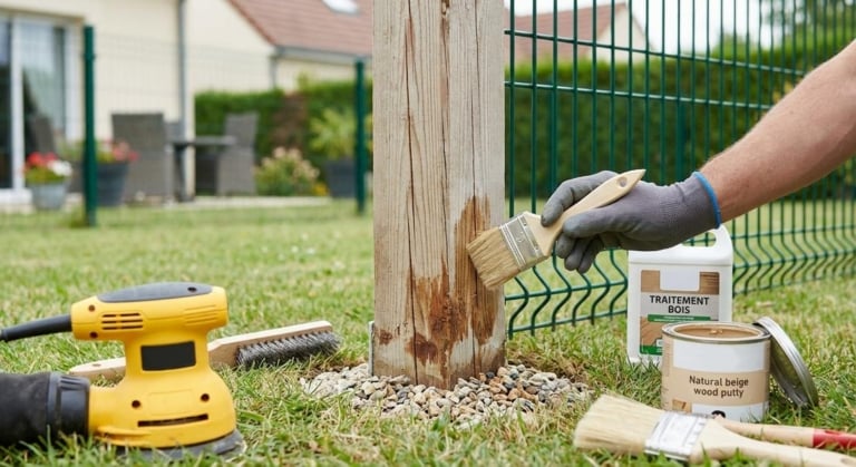 reparer poteau cloture abime