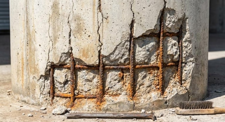 Base de colonne extérieure qui s&rsquo;effrite : comment réparer durablement ?