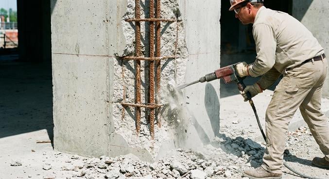 base colonne exterieure reparation