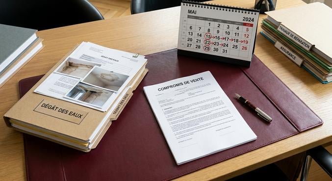 degat eaux avant signature compromis vente