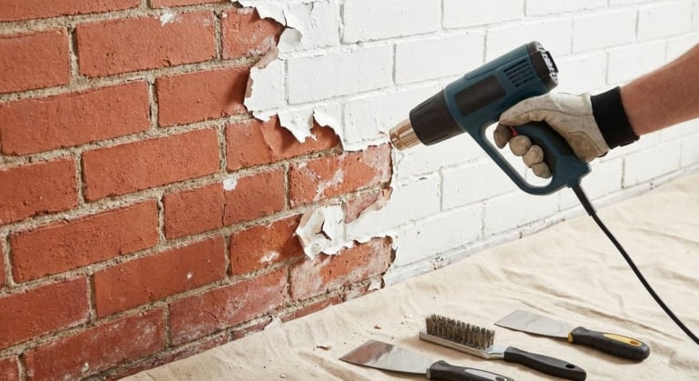 enlever peinture mur brique methodes