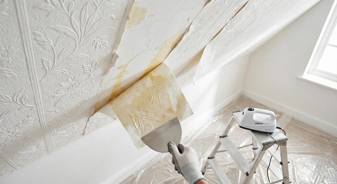 papier gaufre plafond retirer avant peindre