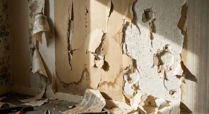 papier peint arrache placo abime peinture