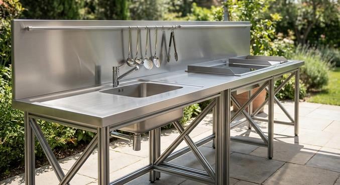 plan travail cuisine exterieure durable