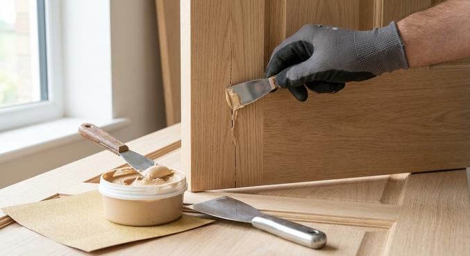 porte bois fissuree reparer durablement