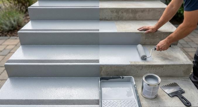 renover escalier exterieur beton methode durable