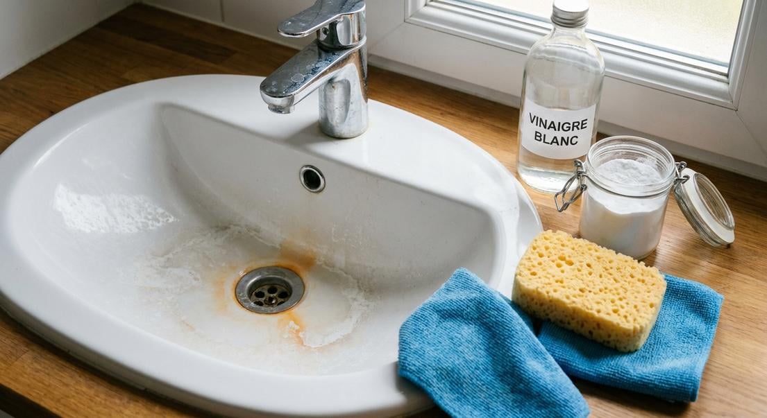taches lavabo enlever abimer surface