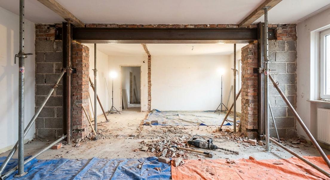 abattre mur cuisine precautions structurelles ilot