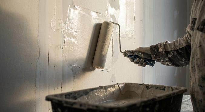 enduit mural rouleau lissage manques