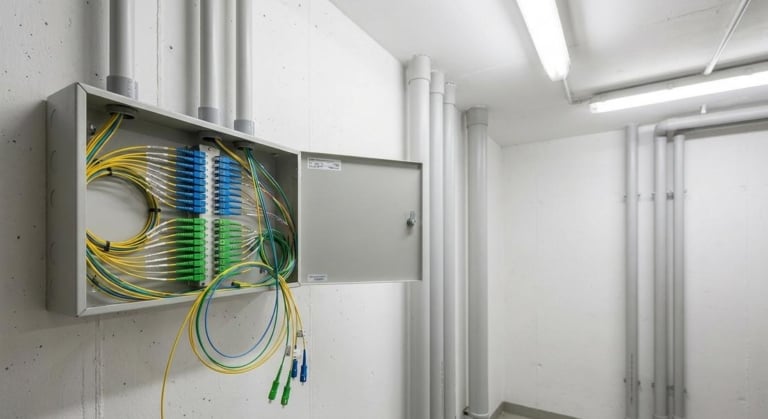fibre optique debranchee vandalisee immeuble