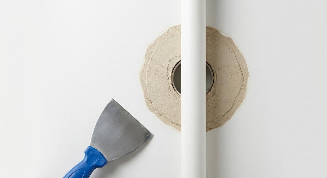 passage tuyau pvc placo finition etancheite