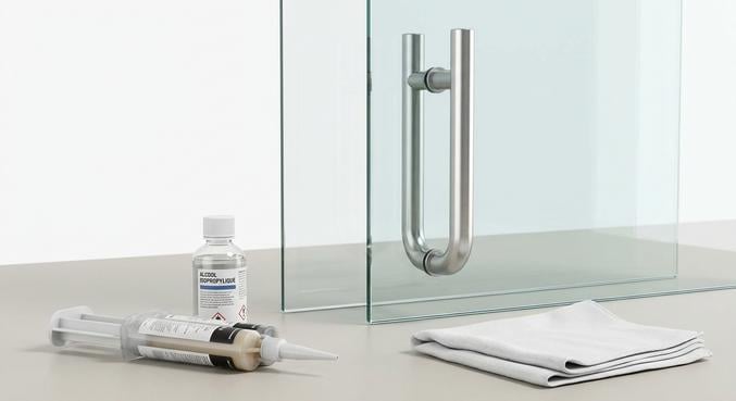 poignee porte coulissante verre sans percer