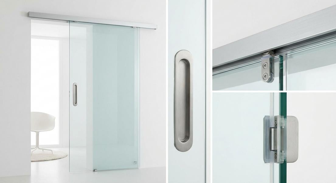 poignee porte coulissante verre sans percer