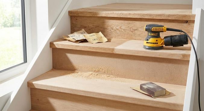poncer escalier bois angles rainures