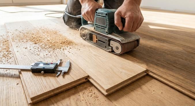 renover parquet peint chanfreins poncage