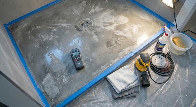 fuite douche beton cire reparer durablement