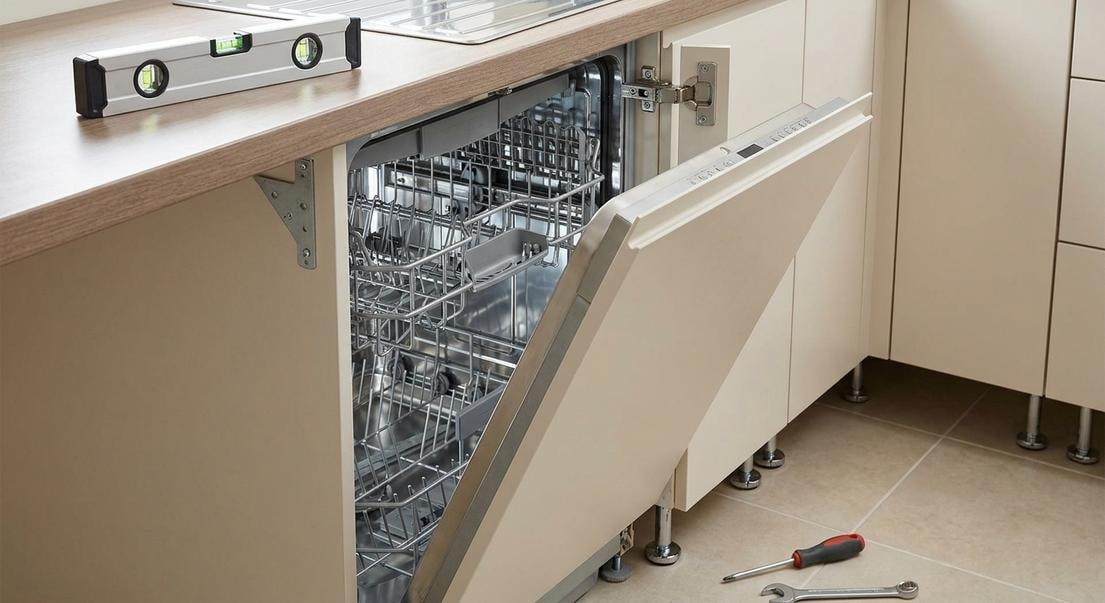 lave vaisselle encastre mal aligne reglages