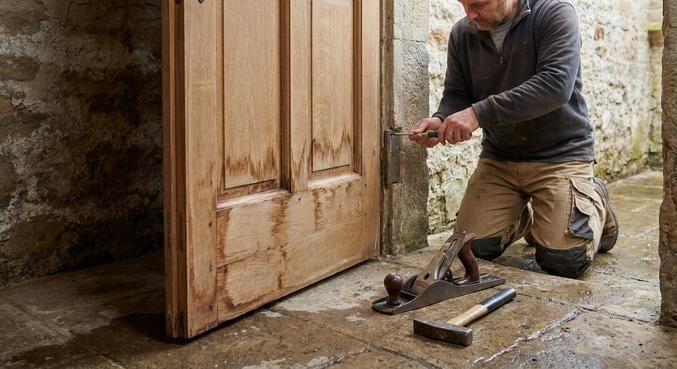 porte cave bloquee humidite
