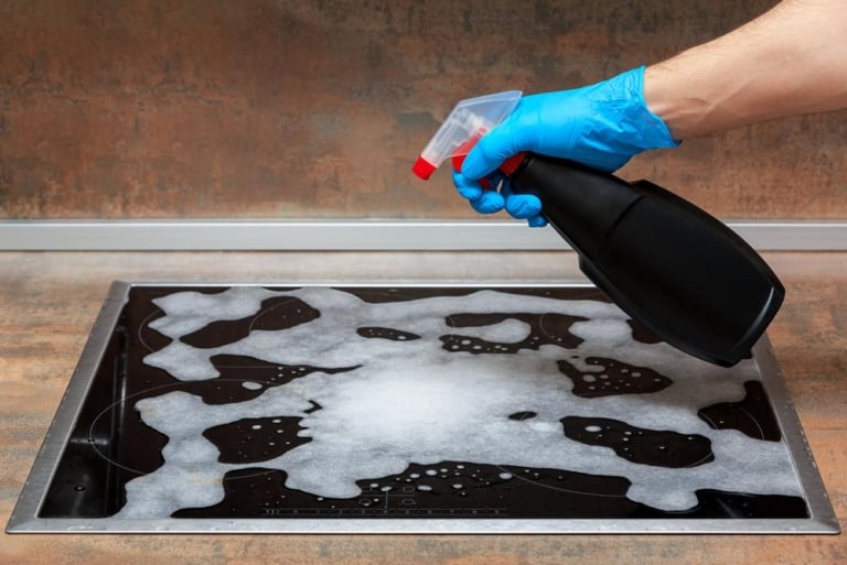 tache blanche plan travail noir solutions