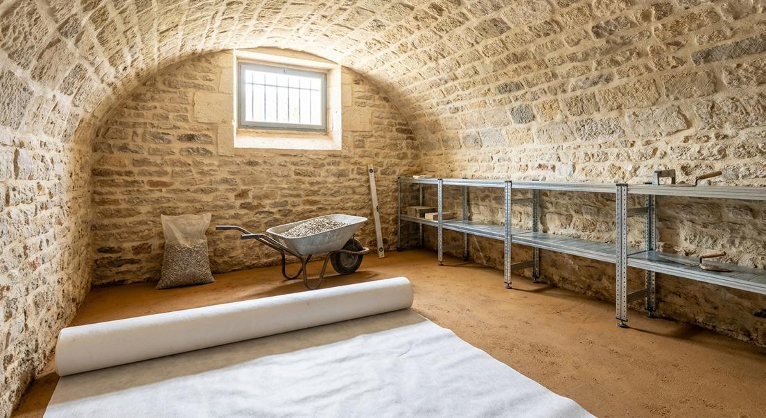 amenager cave terre battue sol humidite stockage