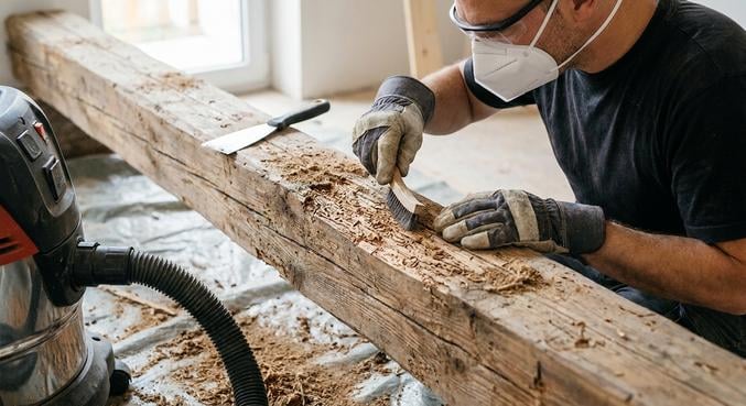 poutre attaquee insectes outils methode retirer bois degrade