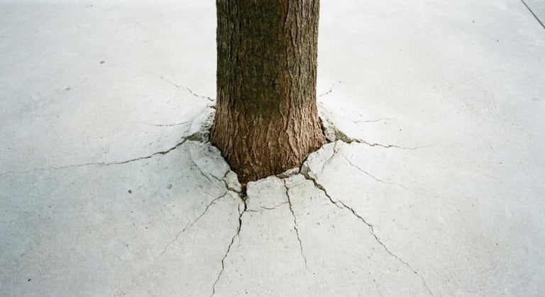 arbre pris dalle beton risques solutions