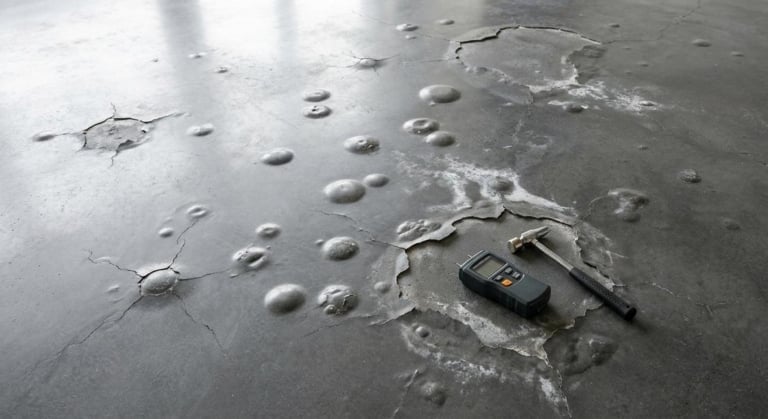 beton cire cloque decolle