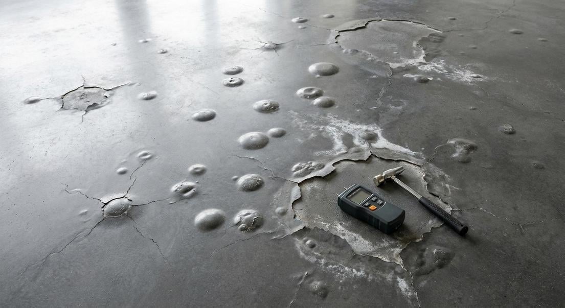 beton cire cloque decolle