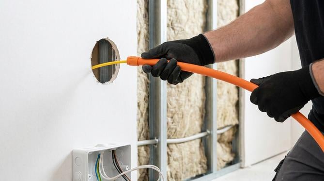 passer gaine electrique cloison placo