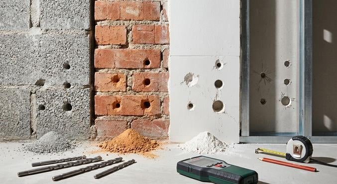 percer mur reconnaitre beton brique platre cloison creuse