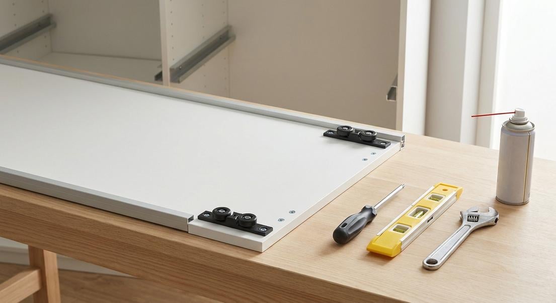 portes coulissantes armoire sortent rails