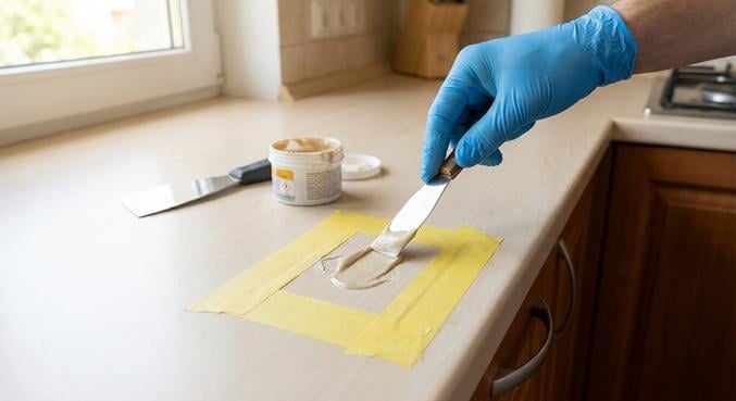reparer eclat plan travail stratifie
