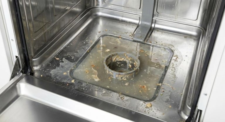 eau stagnante lave vaisselle causes solutions
