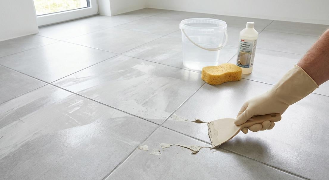 enlever traces colle ciment pose carrelage