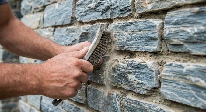 refaire joints mur pierre schiste