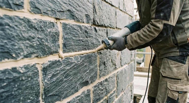 refaire joints mur pierre schiste